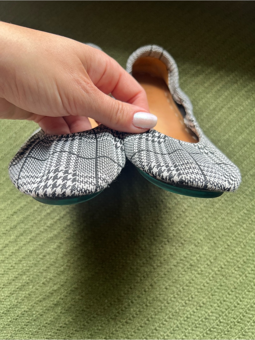 Tieks Black and White Glen Plaid Ballet Flats - Picture 4 of 5